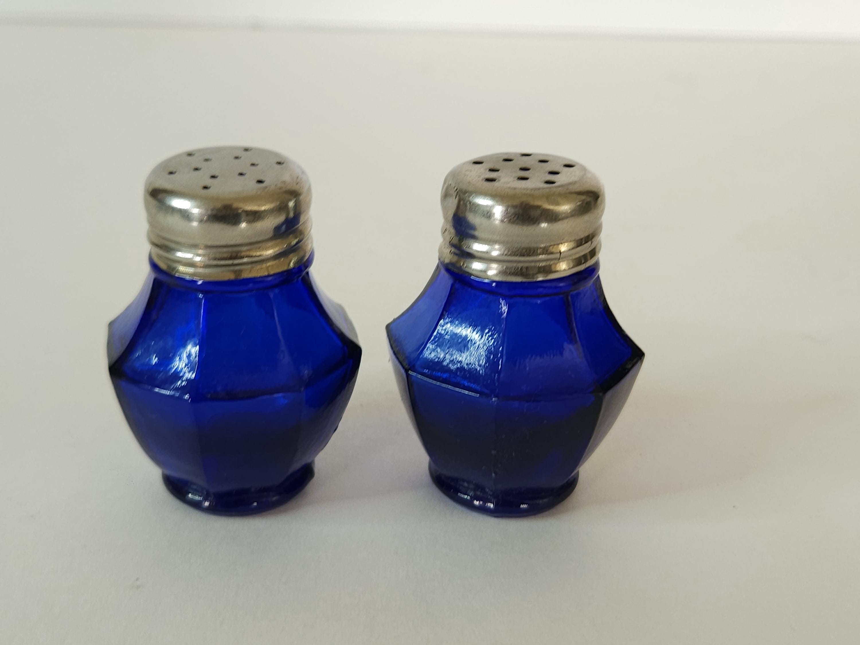 Vintage Cobalt Blue Salt Pepper Shaker Set Made in Japan - Etsy