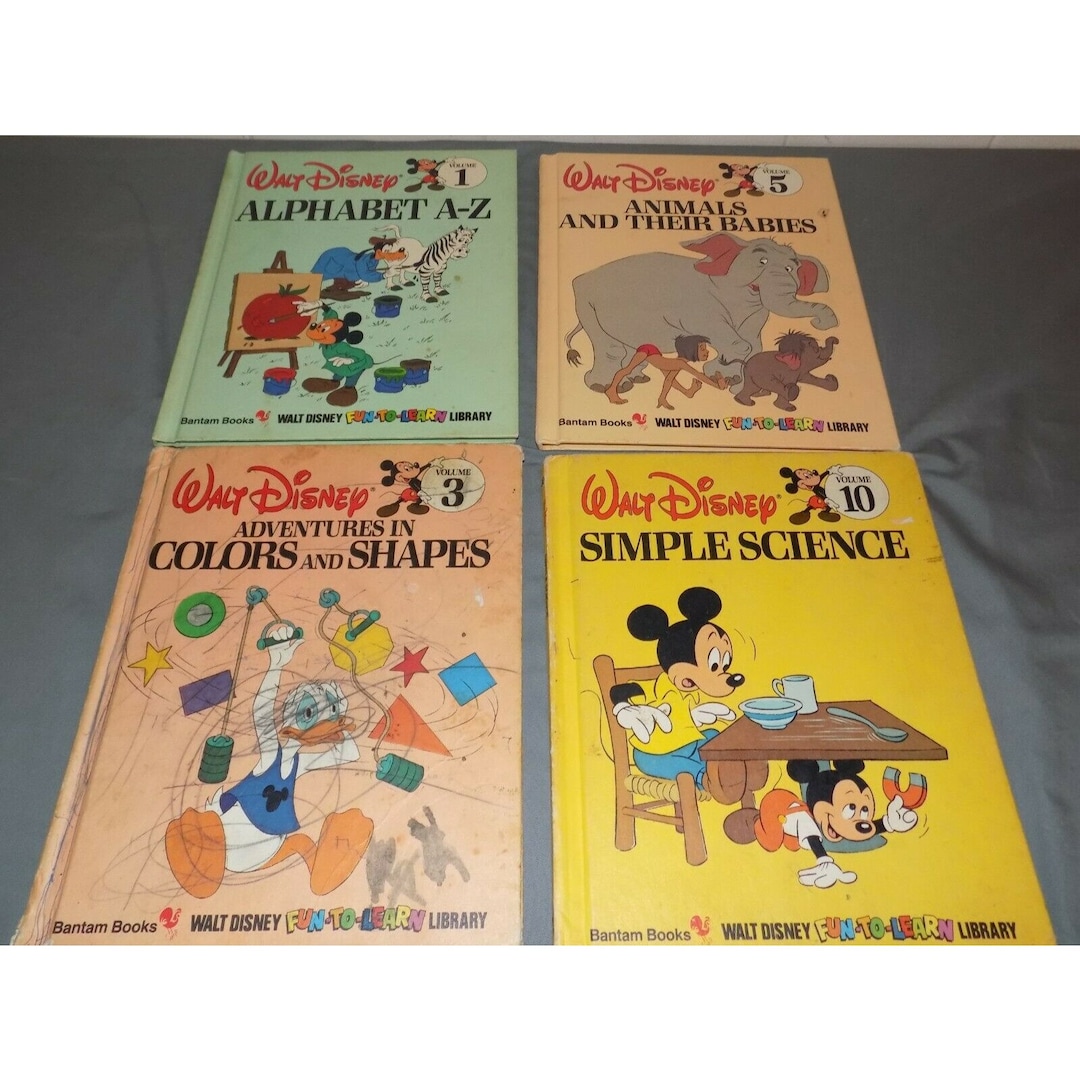Vintage Disney Fun-to-learn Library 4 Volumes Alphabet Colors
