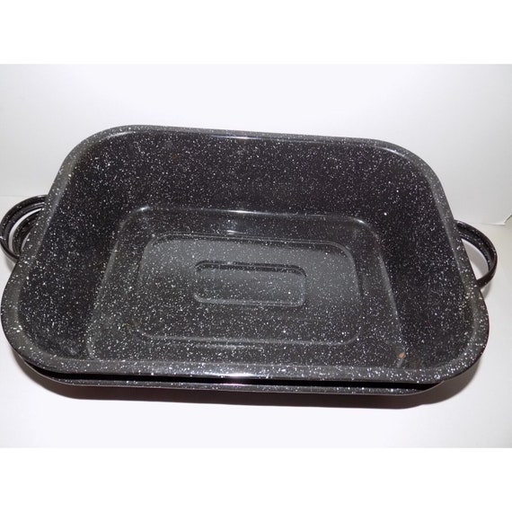 Enamelware top roasting pan
