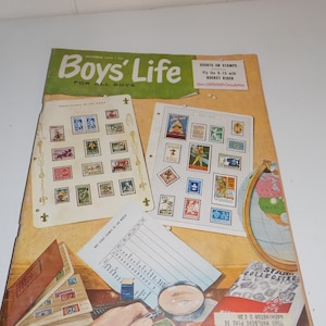 Vintage 1959 Boys Life Magazine Scouts On Stamps