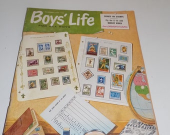 Vintage 1959 Boys Life Magazine Scouts On Stamps