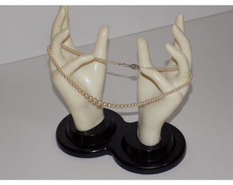 Vintage Pearl Necklace Sterling Silver Clasp Beaded Classic Strand Jewelry