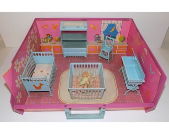 Vintage Eldon Baby Joy Tinyroom 1960s Doll Nursery Playset