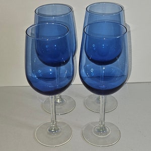 Blue Ombre Glass Champagne Flutes Set of 4