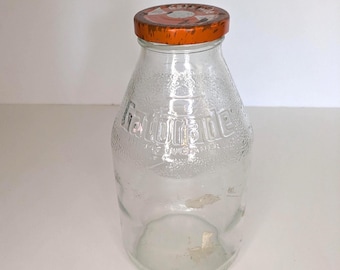 Vintage Empty Gatorade Glass Bottle With Lid 32 Oz