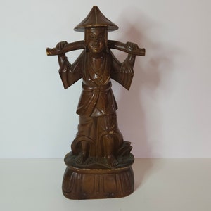Vintage Asian Woman Statue Meditation Carrying