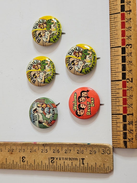 Vintage Sunday School Rally Day Church Pins Gem