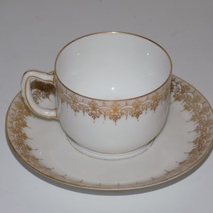 Vintage Limoges Demitasse Cup Saucer Gold Edge France