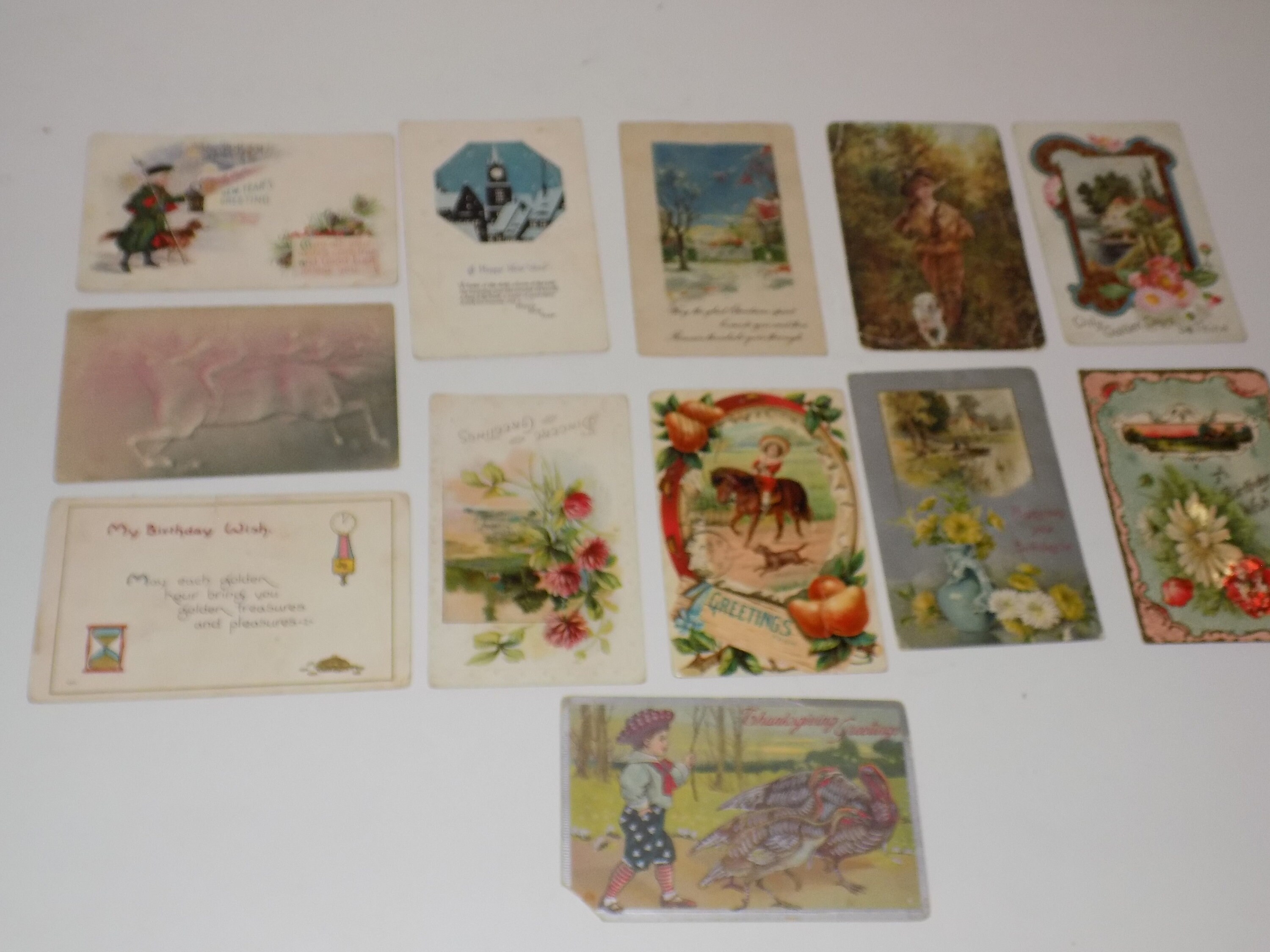 Antique Post Card Collection Christmas New Year Holidays Embossed 1900s
