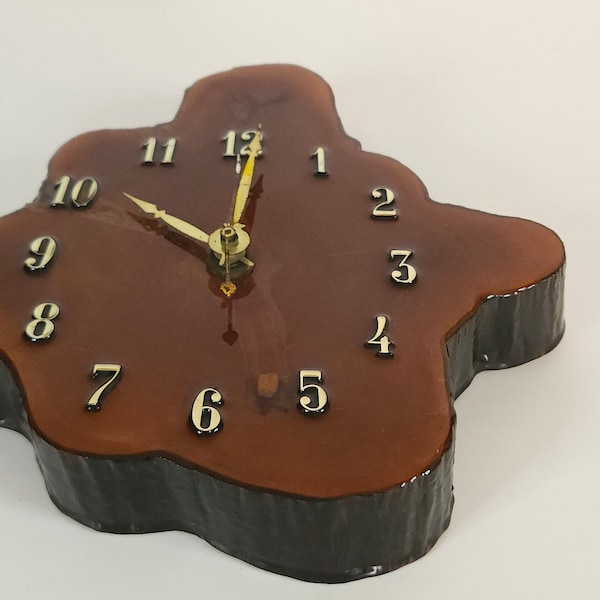 Vintage Wood Slab Clock Rustic Decor