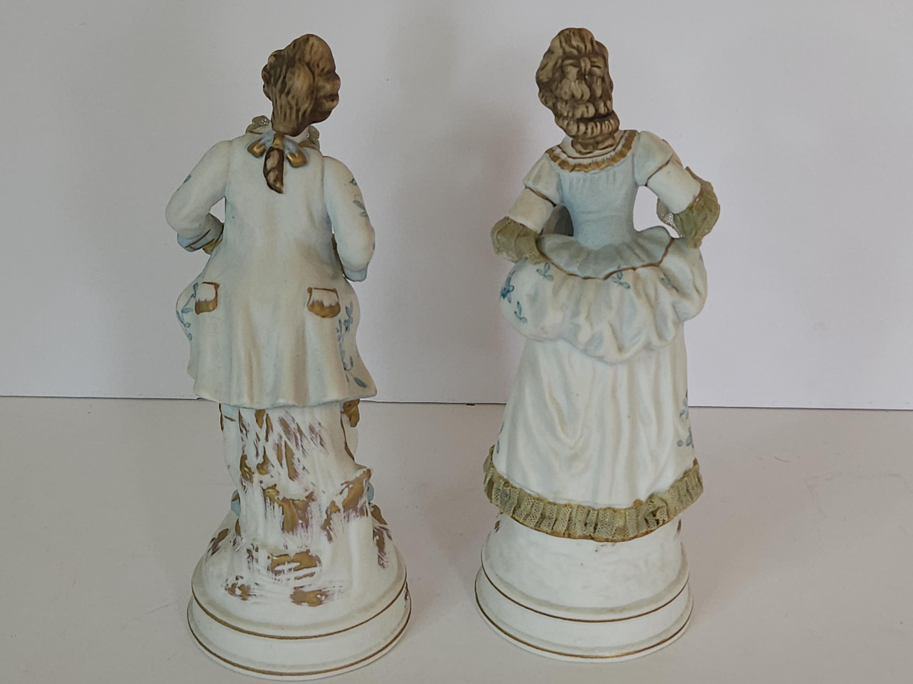 Vintage Candrea Handpainted Porcelain Figurines Victorian Couple