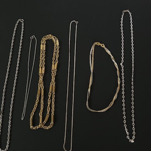 Vintage Chain Necklace Collection Silver Gold Tone