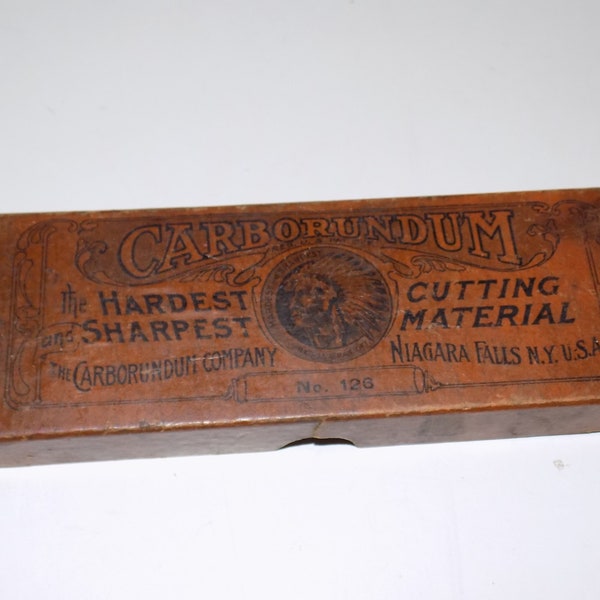 Vintage Carborundum Cutting Material Empty Box Niagara Falls
