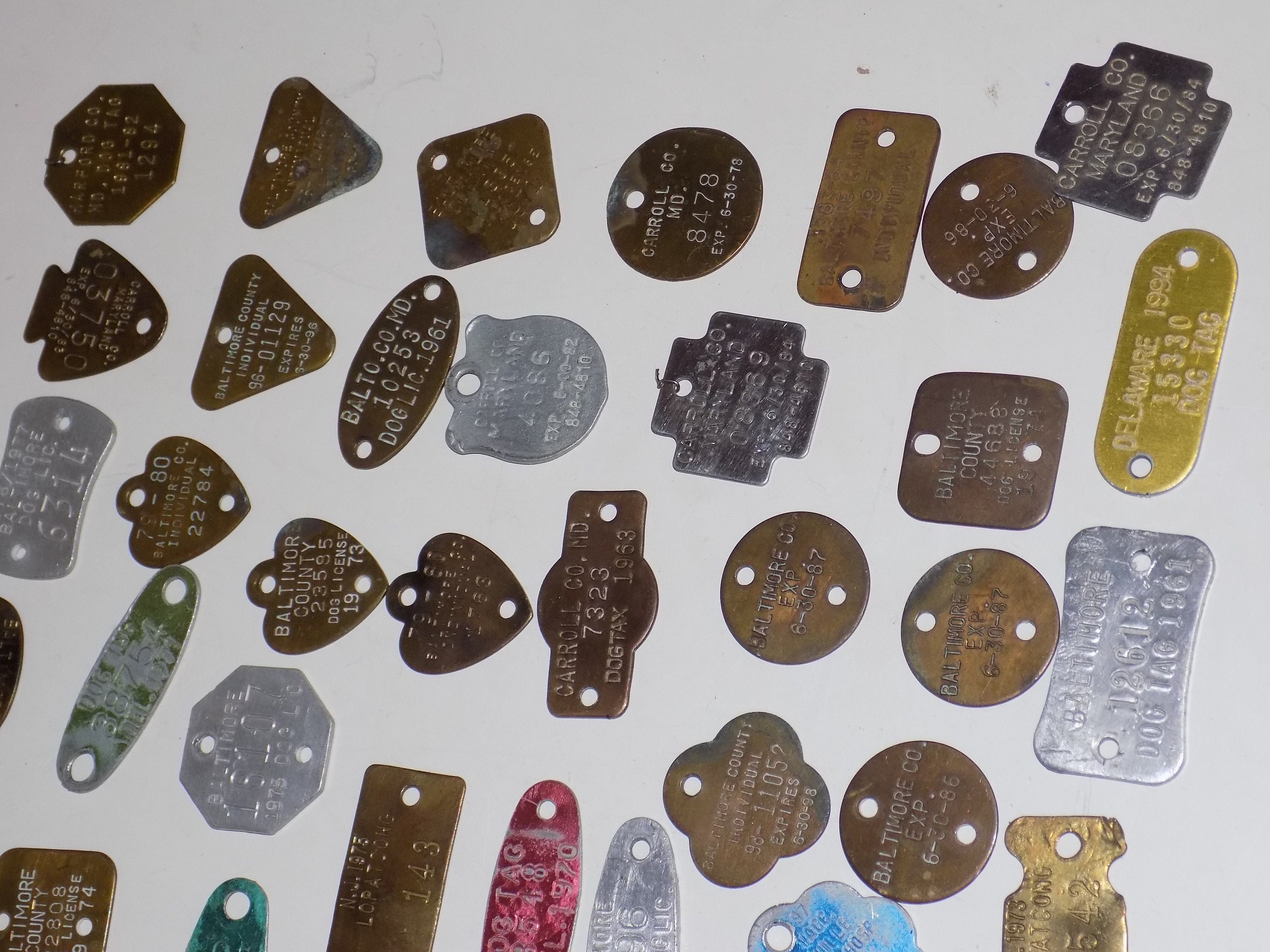 Vintage Dog Tag Collection 60s 70s 80s Maryland Baltimore Etsy