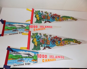 Vintage Felt Pennant Collection 1000 Islands Busch Gardens