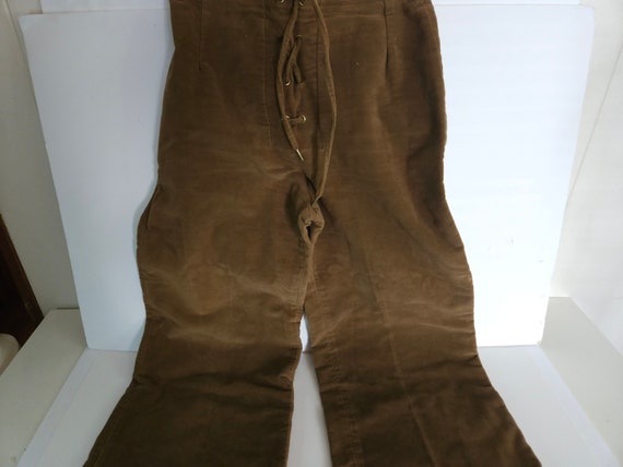 Vintage Suede Vest Pants Set Fringed Brown Outfit - image 6