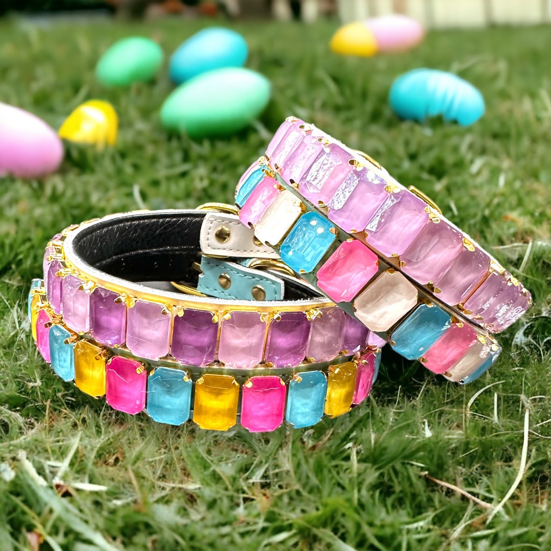 Luxury Pastel Gem Dog Collars Easter Celebrating Made as Etsy