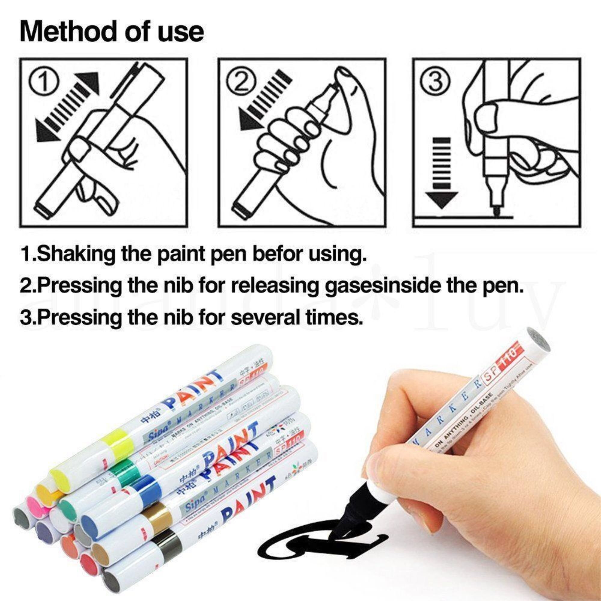 3 WHITE Waterproof Permanent Paint Pens Rubber Metal Tyre Etsy