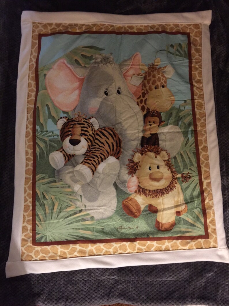 Jungle critters blanket