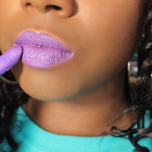 ISLAND VACATION: Medium purple matte lavendar lipstick matte full coverage highly pigment image 1