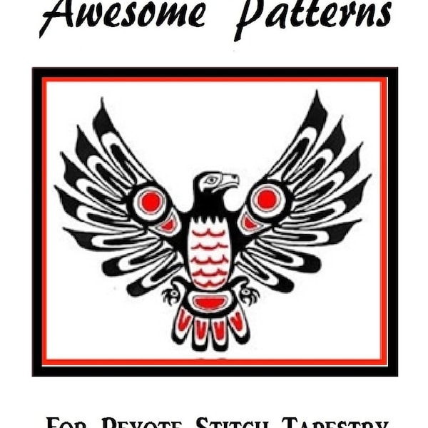 Salish Eagle BEADWORK PATTERNS-Perler + Bead Loom + Peyote + Brick Stitch Beading Tapestry Wall Hangings-Native Art-Birds-INSTANT DiGiTAL