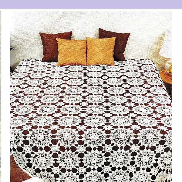 4 Crochet BEDSPREAD Patterns-DIY Home Decor-Victorian Lace Duvet Bed Blanket-Vintage Lace Craft Gifts-Full Instructions DIGITAL Pdf LOOk!