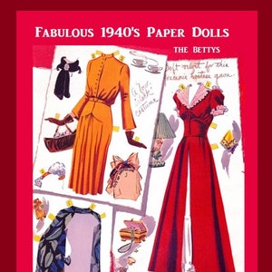 Vintage 1940s Paper Dolls, INSTANT DiGiTAL Pdf, Lots of Outfits-Fashion Ephemera Scrapbook Journal Clip Art-Kids Craft-Have a D0LL PARTY