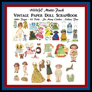 HUGE Vintage Paper Doll SCRAPBOOK-73 D0lls 100's Fashions-digital ...