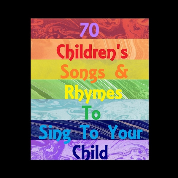 70 liedjes en rijmpjes om voor uw kind te zingen Pdf, educatief plezier Kids Crafts-Preschool-Homeschool SlNG Langs liedjes-Instant Digital Pdf