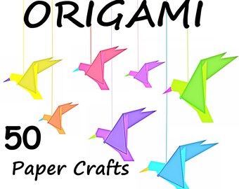 Origami-Bastelbuch aus Papier, 50 lehrreiche und unterhaltsame Aktivitäten für Kinder, Tutorial-Anleitungen, einfache Tiere, Kunst für zu Hause – SOFORT DIGITALES PDF