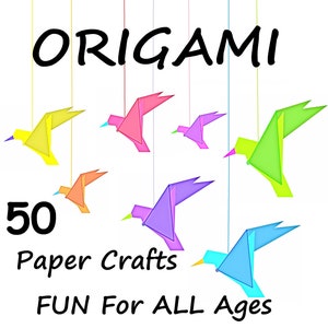 Origami-Bastelbuch aus Papier, 50 lehrreiche und unterhaltsame Aktivitäten für Kinder, Tutorial-Anleitungen, einfache Tiere, Kunst für zu Hause SOFORT DIGITALES PDF Bild 2