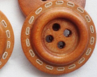 6 Big Wood BUTTONS-20mm BUTT0NS-Wholesale Sewing-Knitting-Scrapbooking-Quilting Supplies-Yarn Craft Notions-SUPPLY DESTASH