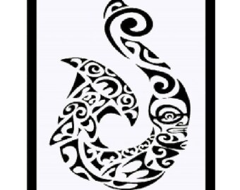 Maori Protection Symbol PATTERN for Cross Stitch-Rug Hooking-Plastic Canvas-Needlepoint Tapestry-Perler-Crochet Graphgan-INSTANT Digital Pdf