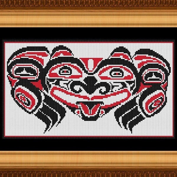 Salish Bear BEADWORK PATTERNS-Perler + Bead Loom + Peyote + Brick Stitch Beading Tapestry Wall Hanging-Nothwest Native Art-INSTANT DiGiTAL