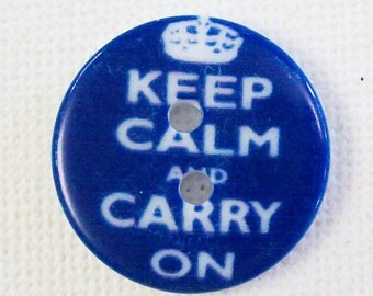 6 Keep Calm Buttons-20mm Resin Buttons-Sewing-Knitting-Scrapbooking Embellishments-Yarn Notions-British Keep Calm & Carry On-SUPPLY DeSTASH