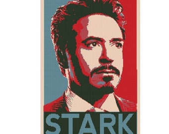 Robert Downey Jr PATTERN for Cross Stitch-Rug Hooking-Plastic Canvas-Needlepoint Tapestry-Perler-Crochet Graphgan-INSTANT Digital Pdf