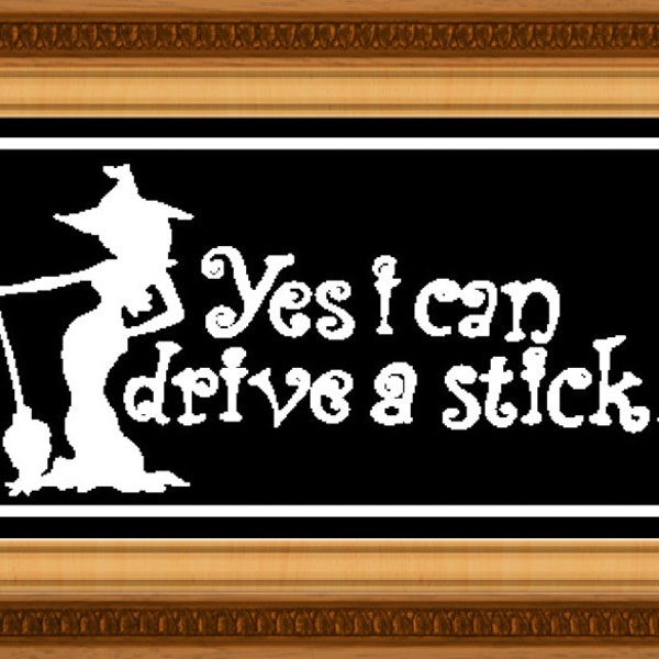 Yes I Can Drive Stick, motif perlé, perlage + métier à tisser + peyotl + Brick Stitch, tapisserie, tenture murale, téléchargement numérique instantané