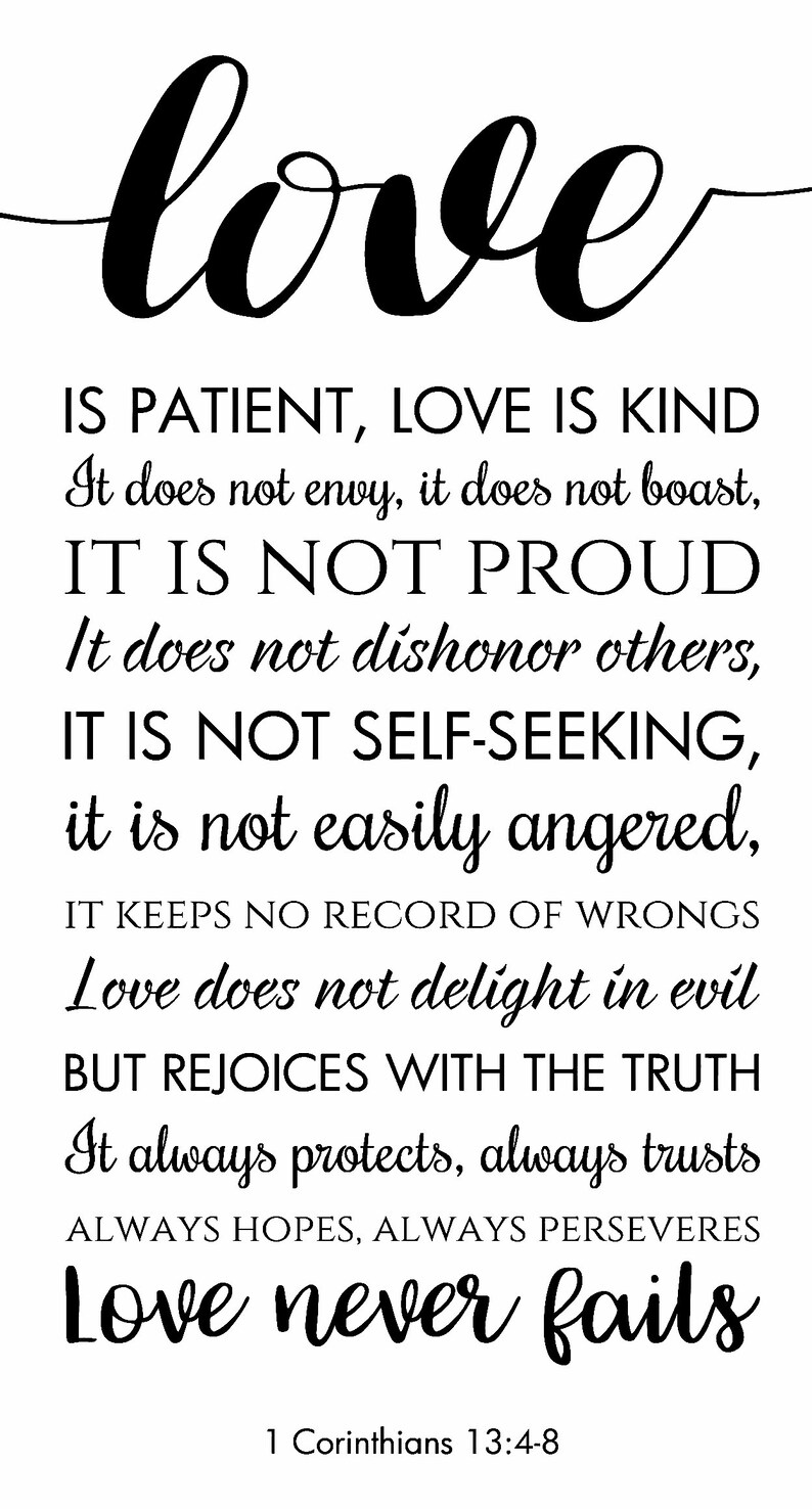 Love is Patient PRINTABLE Cross Stitch PATTERN Rug Hooking | Etsy