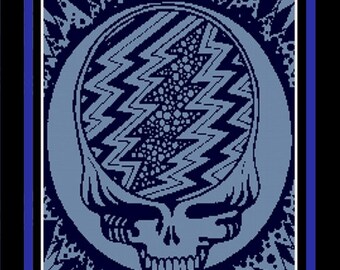 Grateful Dead PATTERN for Cross Stitch-Plastic Canvas-Needlepoint Tapestry-Perler-Rug Hooking Charts-DiY Wall Decor-Digital DOWNLOAD Pdf