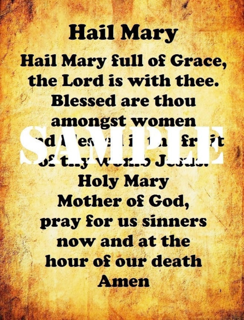 Hail Mary Prayer PRINTABLE Cross Stitch PATTERN Plastic Etsy