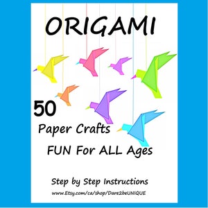 Origami-Bastelbuch aus Papier, 50 lehrreiche und unterhaltsame Aktivitäten für Kinder, Tutorial-Anleitungen, einfache Tiere, Kunst für zu Hause SOFORT DIGITALES PDF Bild 1