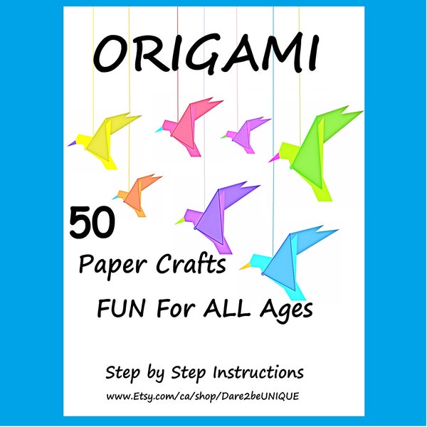 Origami Paper Crafts BOOK, 50 Educational & Fun Kids Activities, Tutorial Instructions, Easy Animals, Homeschool Art-INSTANT DIGITAL Pdf