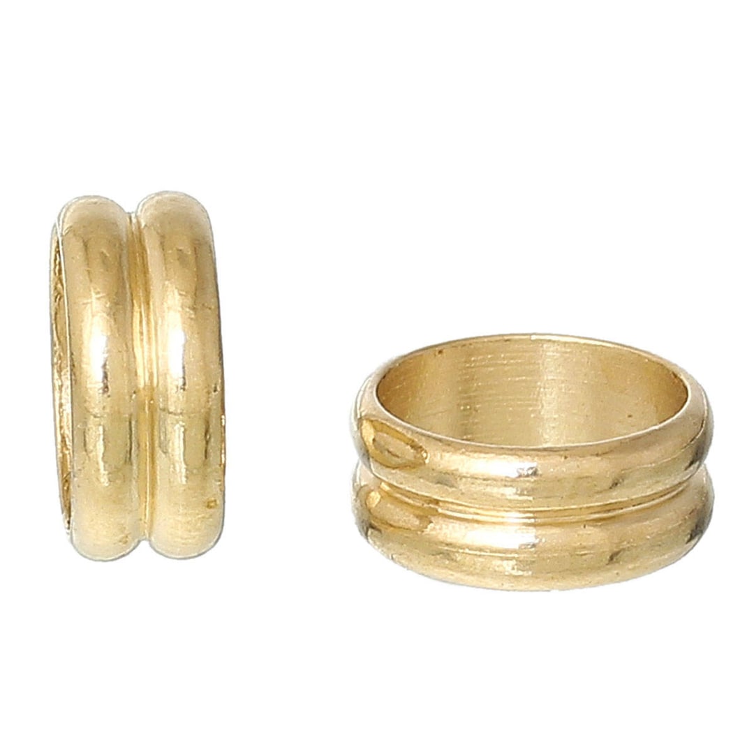 2 Brass Ring Dread Beads, Hair Beads, Dread Beads Dreadlock Jewelry