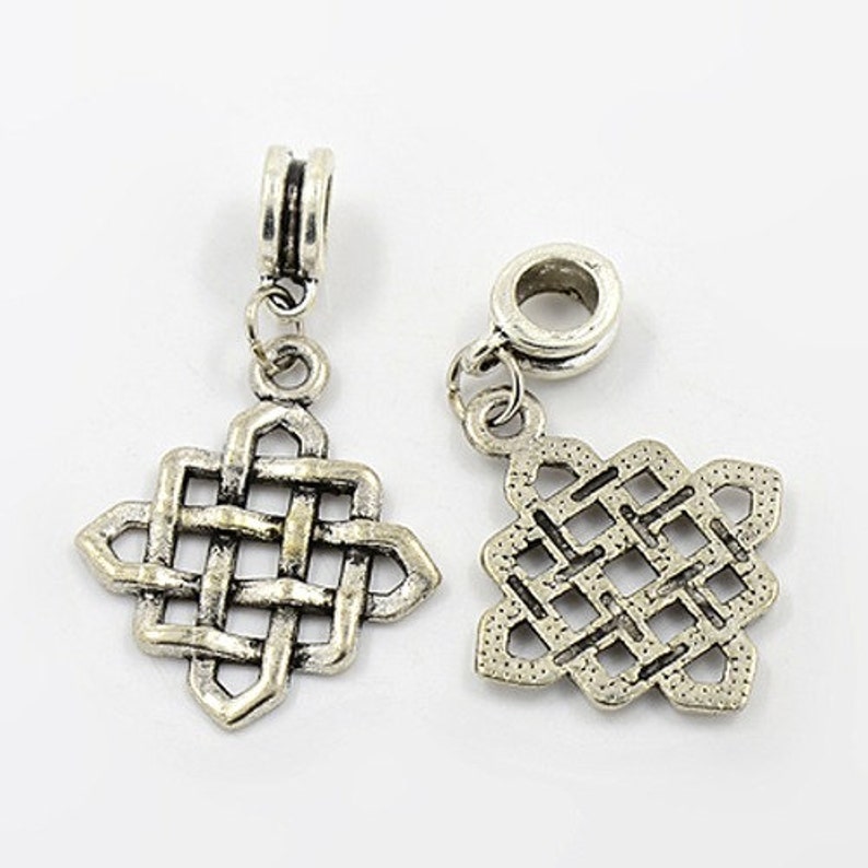 2 Silver Hair Beads Celtic Knot Braid & Dread Beads 5mm Etsy