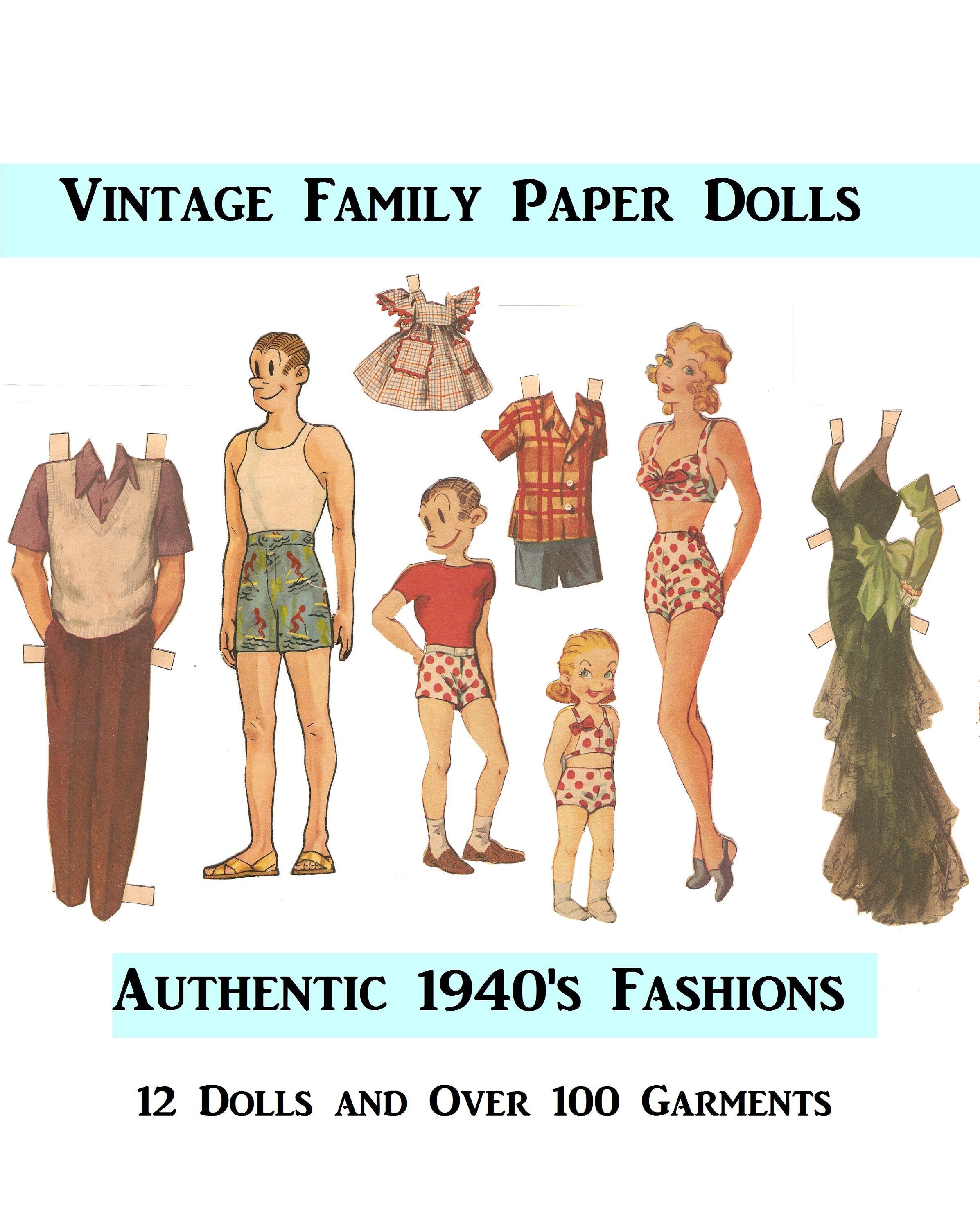 Vintage Paper Dolls Printable Paper Doll Clip Art Paper Doll