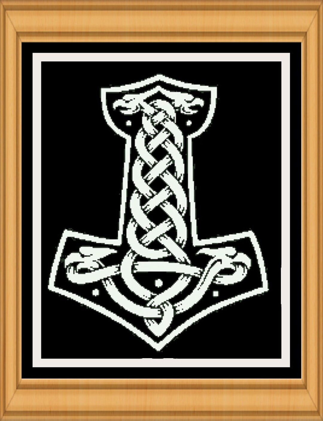 Thor's Hammer Cross Stitch PRINTABLE PATTERN Needlepoint Etsy