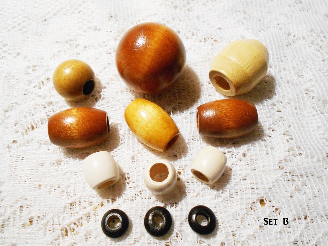 Set of 12 Wood Hair Beads Dread Beads Dreadlock Jewelry Etsy