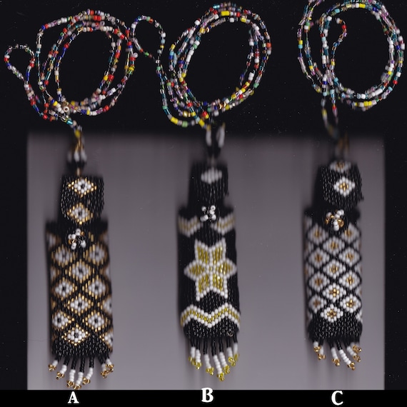 Beaded Lighter Case Necklace, Native Beadwork, Lighter Covers