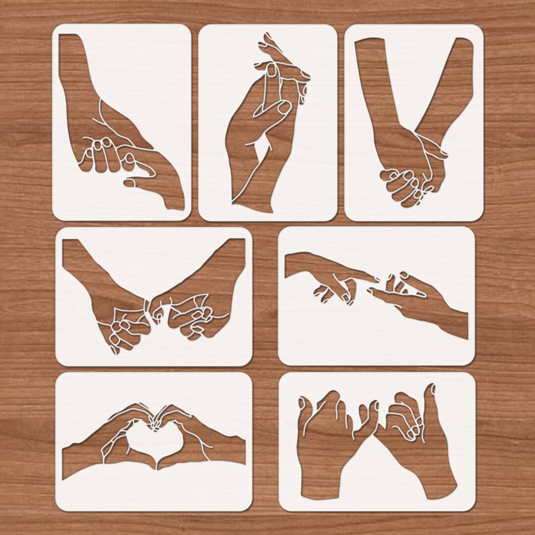 12 Reusable Holding Hands Stencils for DIY Painting & Etsy