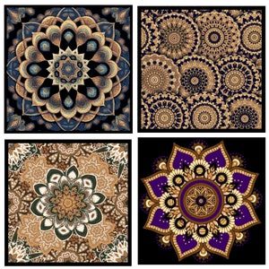 4 Lotus Mandala PATTERNS for Cross Stitch-Rug Hooking-Plastic Canvas-Needlepoint Tapestry-Perler-Crochet Graphgan-INSTANT Digital Pdf image 1